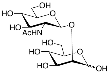 2-O-(2-Acetamido-2-deoxy-β-D-glucopyranosyl)-D-mannose - Chemical structure and product image