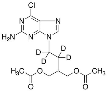 9-(4-Acetoxy-3-acetoxymethylbutyl)-2-amino-6-chloropurine-d4 - Chemical structure and product image