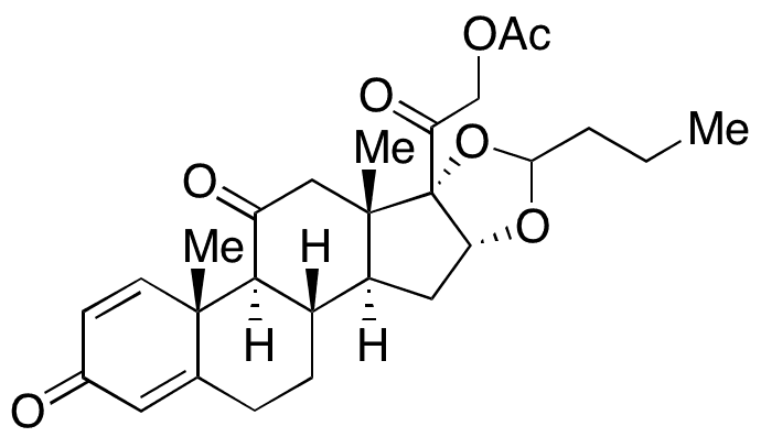 21-Acetoxy-11-oxo-16α,17α-propylmethylenedioxpregna-1,4-diene-3,20-dione - Chemical structure and product image