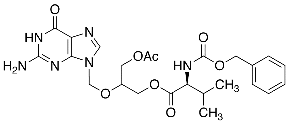 O-Acetyl N-Benzyloxycarbonyl Valganciclovir - Chemical structure and product image