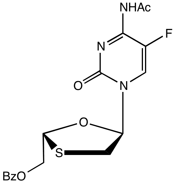 N-Acetyl O-Benzoyl 5-Epi Emtricitabine - Chemical structure and product image