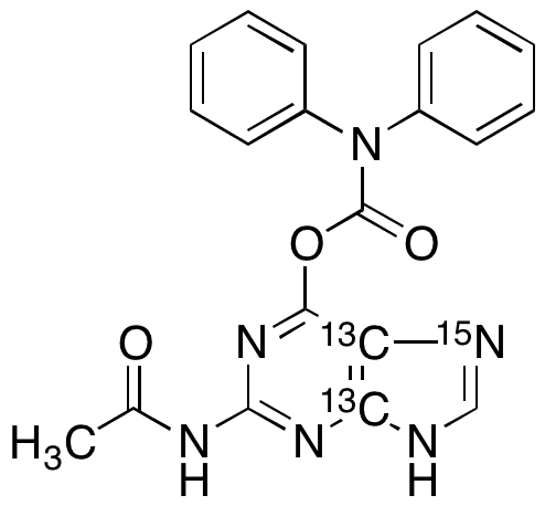 N2-Acetyl-O6-diphenylcarbamoylguanine-13C2,15N - Chemical structure and product image