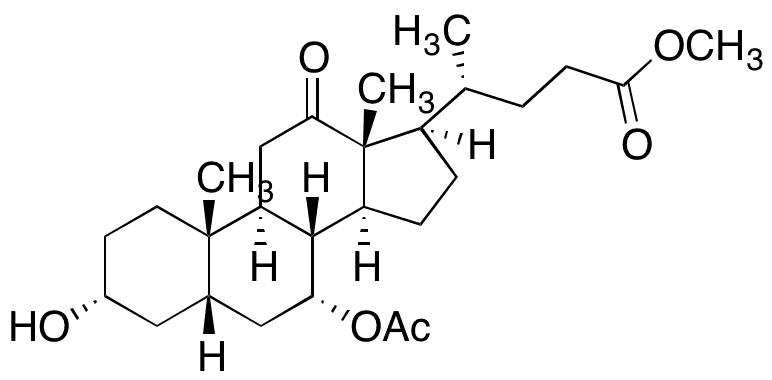 (3alpha,​5beta,​7alpha)​-7-​(Acetyloxy)​-​3-​hydroxy-​12-​oxocholan-​24-​oic Acid Methyl Ester - Chemical structure and product image