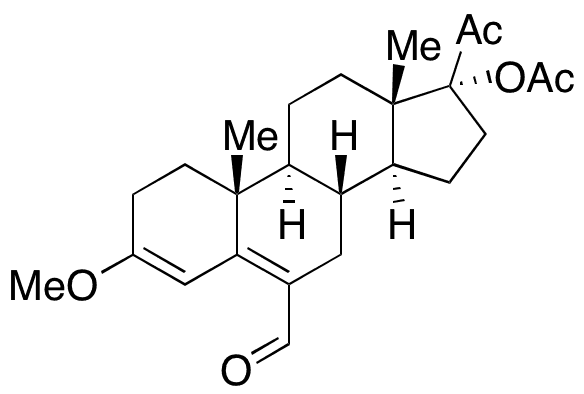 17-​(Acetyloxy)​-​3-​methoxy-​20-​oxo-pregna-​3,​5-​diene-​6-​carboxaldehyde - Chemical structure and product image