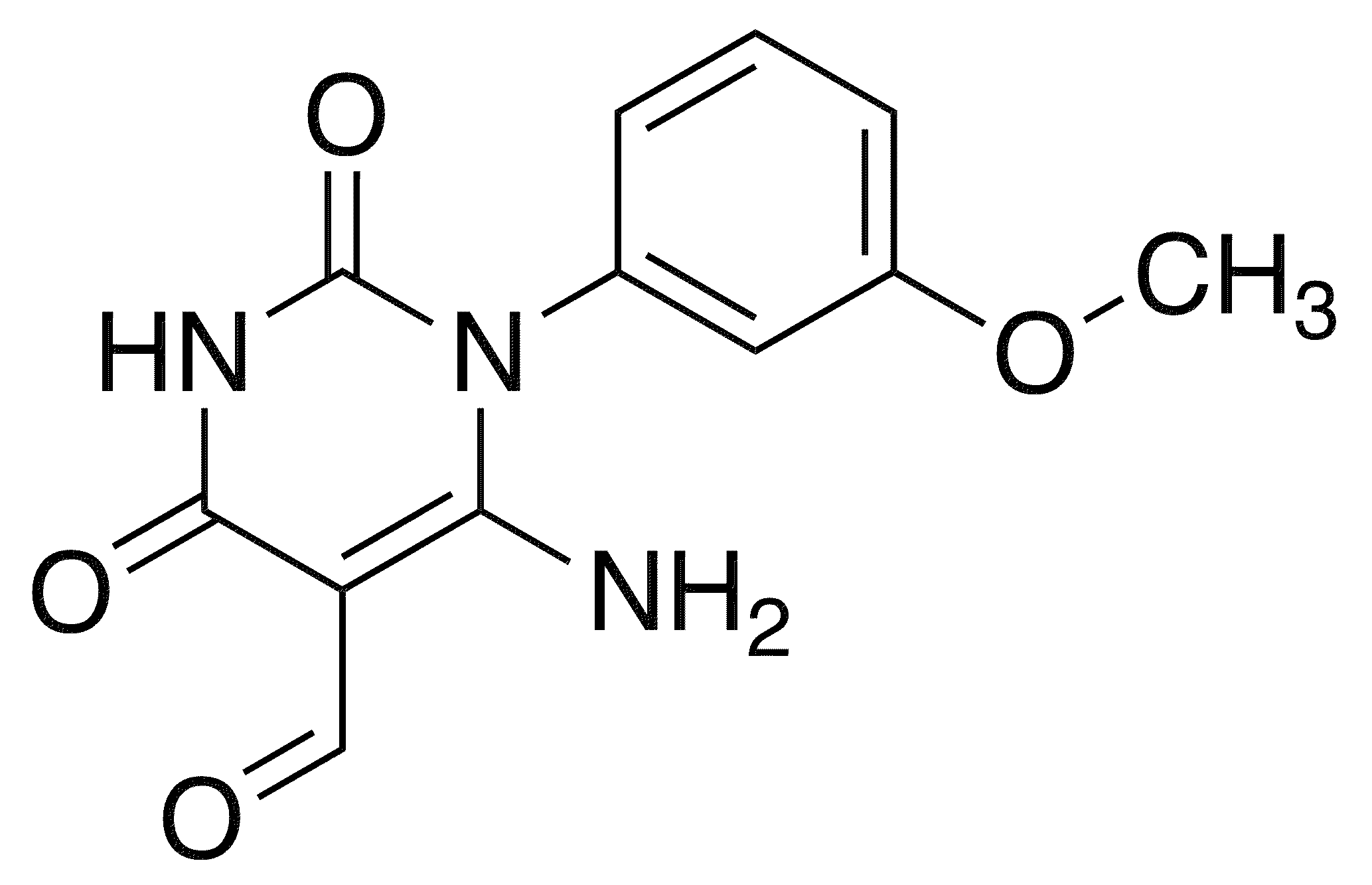 6-Amino-1-(3-methoxyphenyl)-2,4-dioxo-1,2,3,4-tetrahydropyrimidine-5-carbaldehyde - Chemical structure and product image