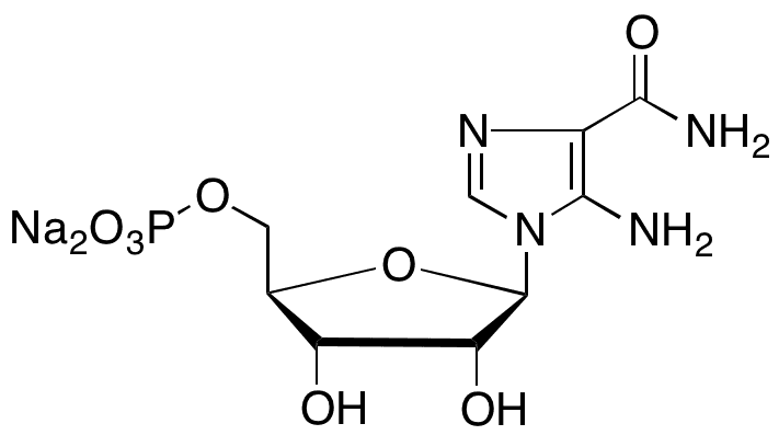 5-Aminoimidazole-4-carboxamide-1-β-D-Ribofuranosyl 5’-Monophosphate Disodium Salt - Chemical structure and product image