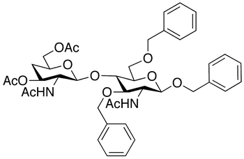 Benzyl 2-Deoxy-2-acetamido-36-di-O-benzyl-4-(2-deoxy-2-acetamido-3 6 -O-diacetyl-4 -deoxy-beta-D-glucopyranosyl)-beta-D-glucopyranoside - Chemical structure and product image