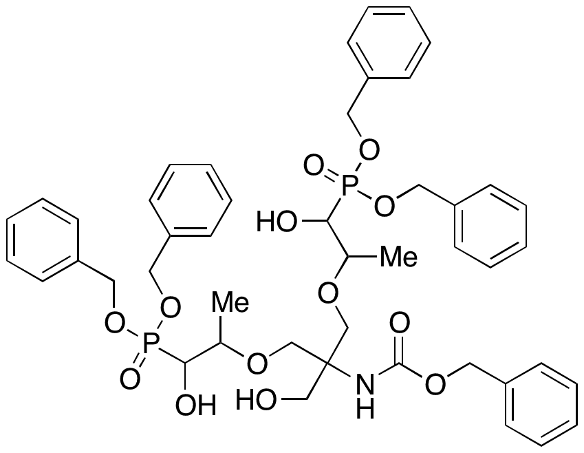 Benzyl(1,3-bis((1-(bis(benzyloxy)phosphoryl)-1-hydroxypropan-2-yl)oxy)-2-(hydroxymethyl)propan-2-yl)carbamate - Chemical structure and product image