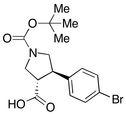 Boc-(±)-trans-4-(4-bromophenyl)pyrrolidine-3-carboxylic Acid - Chemical structure and product image