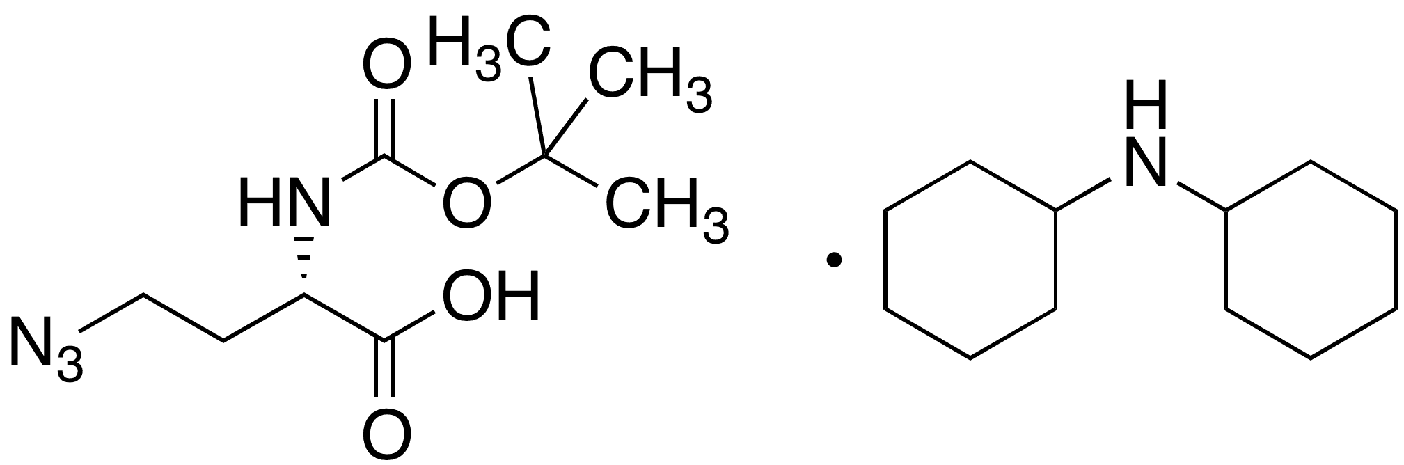N-​Boc-​4-​azido-​L-​homoalanine (Dicyclohexylammoniu​m) Salt - Chemical structure and product image