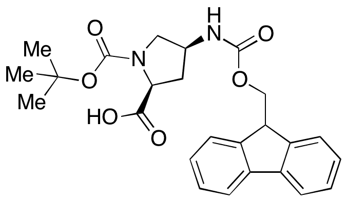 N-​Boc-​cis-​4-​N-​Fmoc-​amino-​L-​proline - Chemical structure and product image
