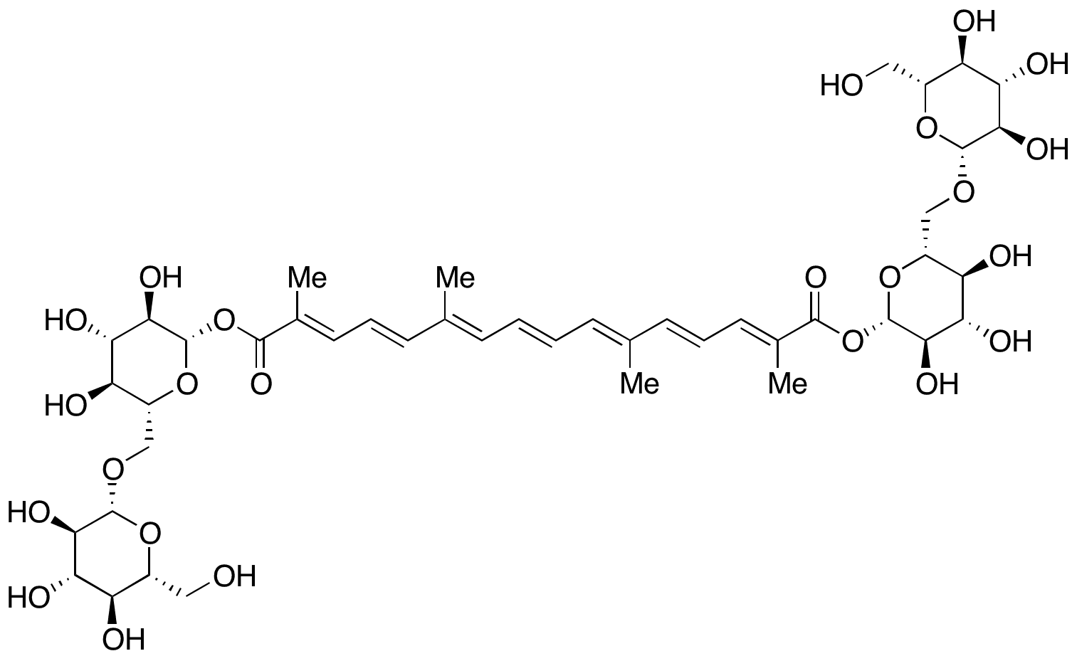 Crocin - Chemical structure and product image
