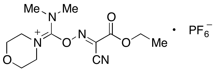 N-[1-(Cyano-2-ethoxy-2-oxoethylideneaminooxy)dimethylamino(morpholino)uronium Hexafluorophosphate - Chemical structure and product image