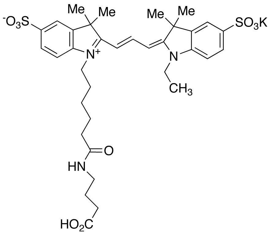 Cyanine 3 Monofunctional Hexanoic Acid Dye GABA Amide Potassium Salt - Chemical structure and product image