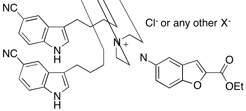 N-(5-Cyano-1H-indol-3-yl)butyl Vilazodone Acid Ethyl Ester Piperazinium Salt - Chemical structure and product image