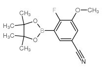 5-Cyano-2-fluoro-3-methoxyphenylboronic acid, pinacol ester - Chemical structure and product image