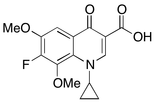 1-Cyclopropyl-7-fluoro-6,8-dimethoxy-4-quinolone-3-carboxylic Acid - Chemical structure and product image