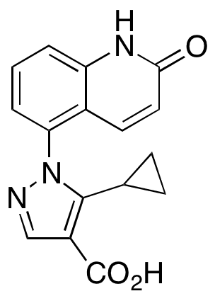 5-Cyclopropyl-1-(1,2-dihydro-2-oxo-5-quinolinyl)-1H-pyrazole-4-carboxylic Acid - Chemical structure and product image