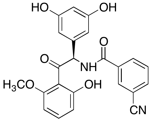 (R)-3-Cyano-N-(1-(3,5-dihydroxyphenyl)-2-(2-hydroxy-6-methoxyphenyl)-2-oxoethyl)benzamide - Chemical structure and product image