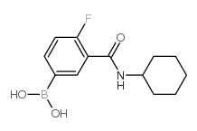 3-(Cyclohexylcarbamoyl)-4-fluorophenylboronic acid - Chemical structure and product image