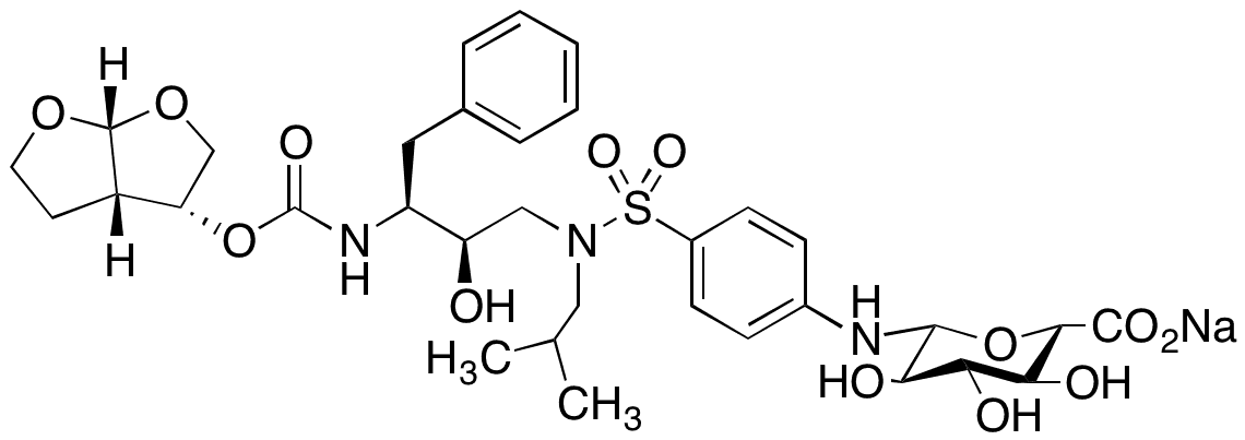 Darunavir N-beta-D-Glucuronide Sodium Salt (90%) - Chemical structure and product image