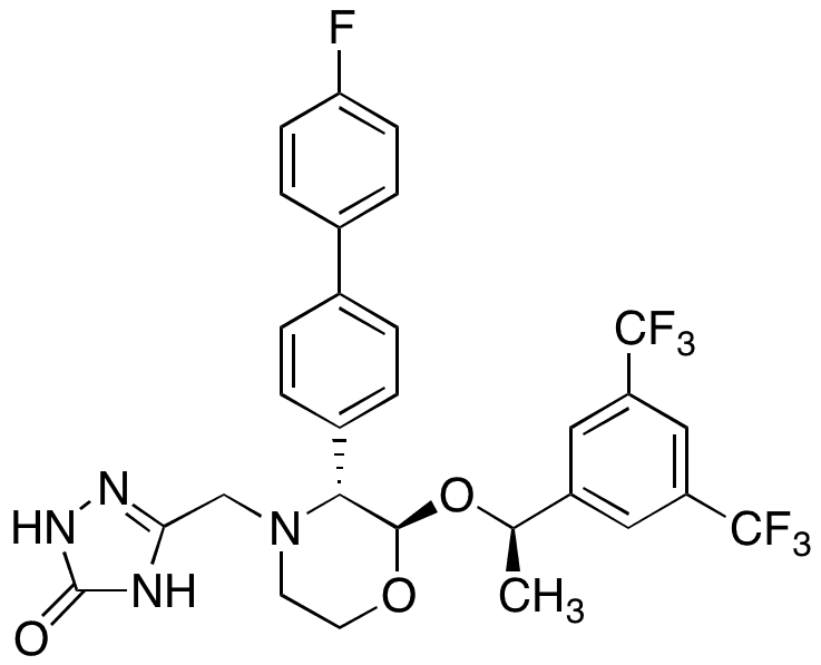 3-Des-(4-fluorophenyl) 3-(R)-(4’-Fluorobiphen-4-yl) Aprepitant - Chemical structure and product image