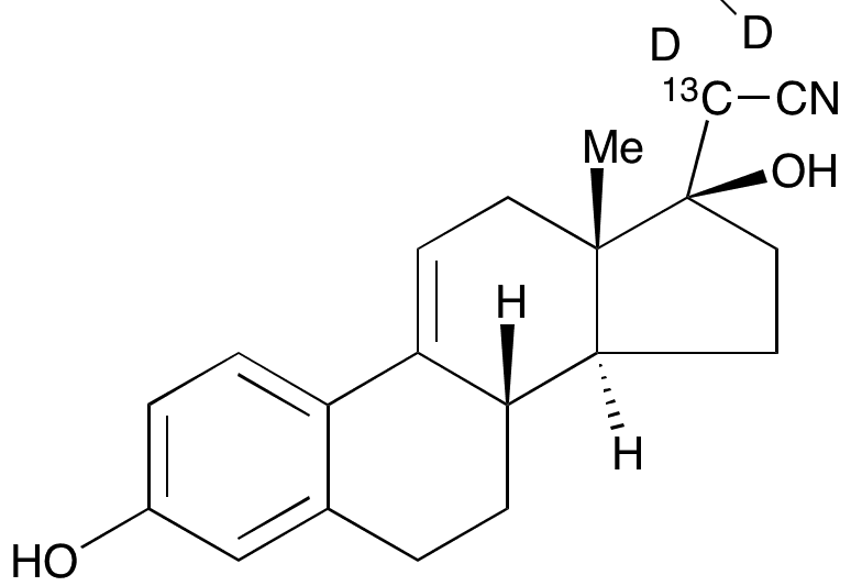 delta 9,11-Dehydro-17 alpha-cyanomethyl Estradiol-13C,D2 - Chemical structure and product image