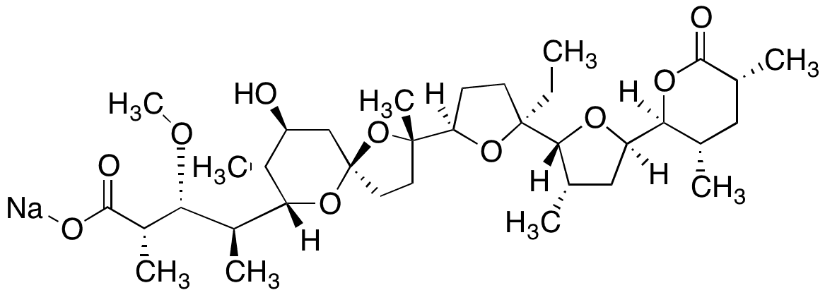 25-​De(hydroxymethyl)​-​25-​deoxy-​25-​oxo-​monensin Monosodium Salt - Chemical structure and product image
