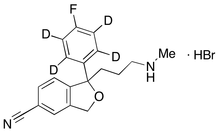 rac Desmethyl Citalopram-d4 Hydrobromide - Chemical structure and product image