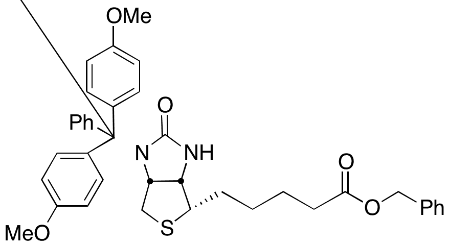 1’N-(4,4’-Dimethoxytrityl) Biotin Benzyl Ester - Chemical structure and product image