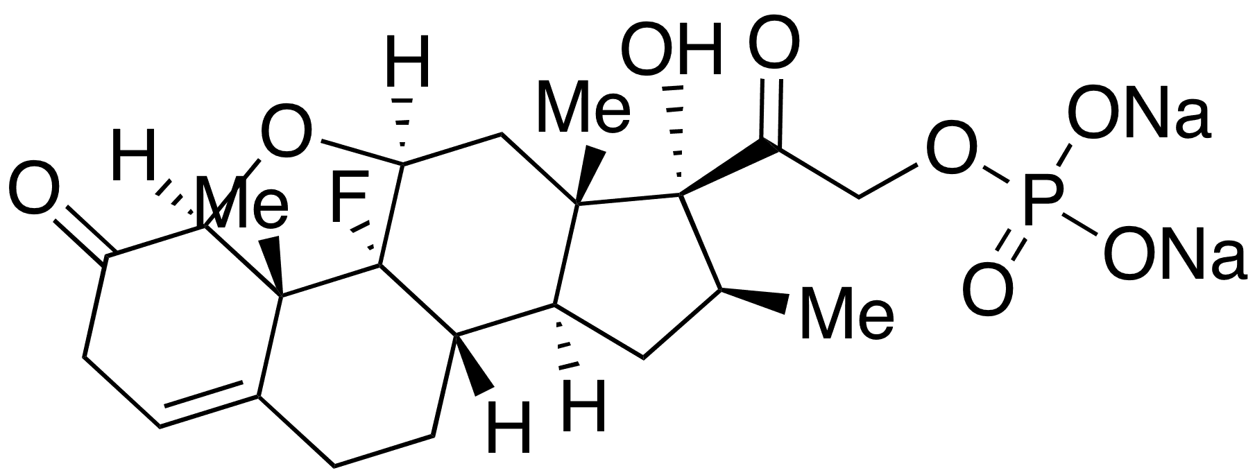 (1β,11β,16β)-1,11-Epoxy-9-fluoro-17-hydroxy-16-methyl-21-(phosphonooxy)pregn-4-ene-2,20-dione Sodium Salt - Chemical structure and product image