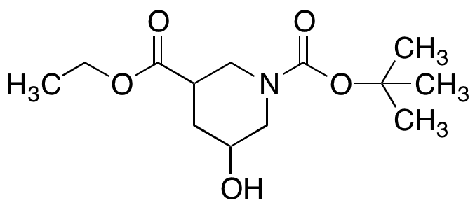 Ethyl N-Boc-5-hydroxypiperidine-3-carboxylate - Chemical structure and product image