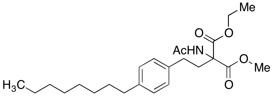 1-Ethyl 3-methyl 2-acetamido-2-(4-octylphenethyl)malonate - Chemical structure and product image