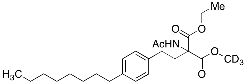 1-Ethyl 3-methyl 2-acetamido-2-(4-octylphenethyl)malonate-d3 - Chemical structure and product image