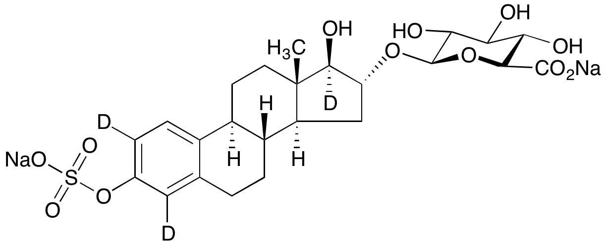 Estriol-d3 3-O-Sulfate 16-O-β-D-Glucuronide Sodium Salt - Chemical structure and product image
