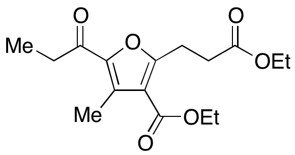 3-(Ethoxycarbonyl)-4-methyl-5-(1-oxopropyl)-2-furanpropanoic Acid Ethyl Ester - Chemical structure and product image