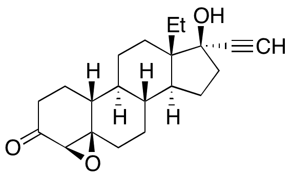 (4 beta,5 beta,17 alpha)- 4,5-Epoxy-13-ethyl-17-hydroxy-18,19-dinorpregn-20-yn-3-one - Chemical structure and product image