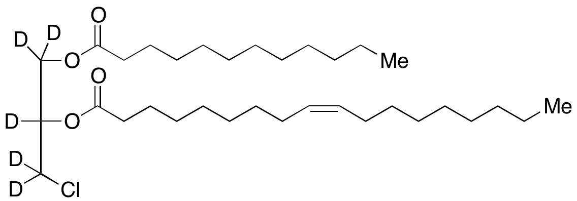 rac 1-Lauroyl-2-oleoyl-3-chloropropanediol-d5 - Chemical structure and product image