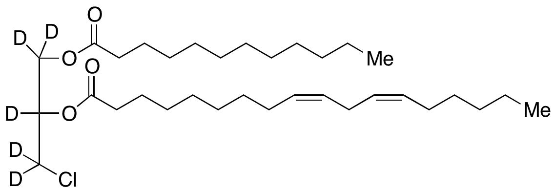 rac 1-Lauroyl-2-linoleoyl-3-chloropropanediol-d5 - Chemical structure and product image