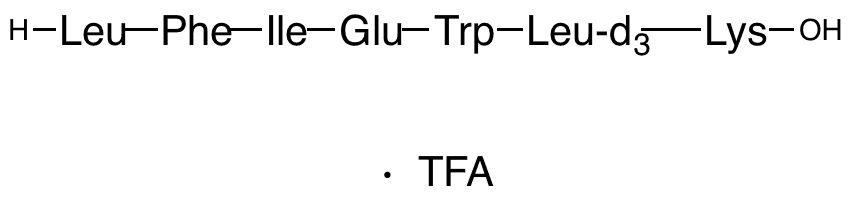 Leucyl-Phenylalanyl-Isoleucyl-Glutamyl-Tryptophyl-Leucyl-d3-Lysine Trifluoroacetate - Chemical structure and product image