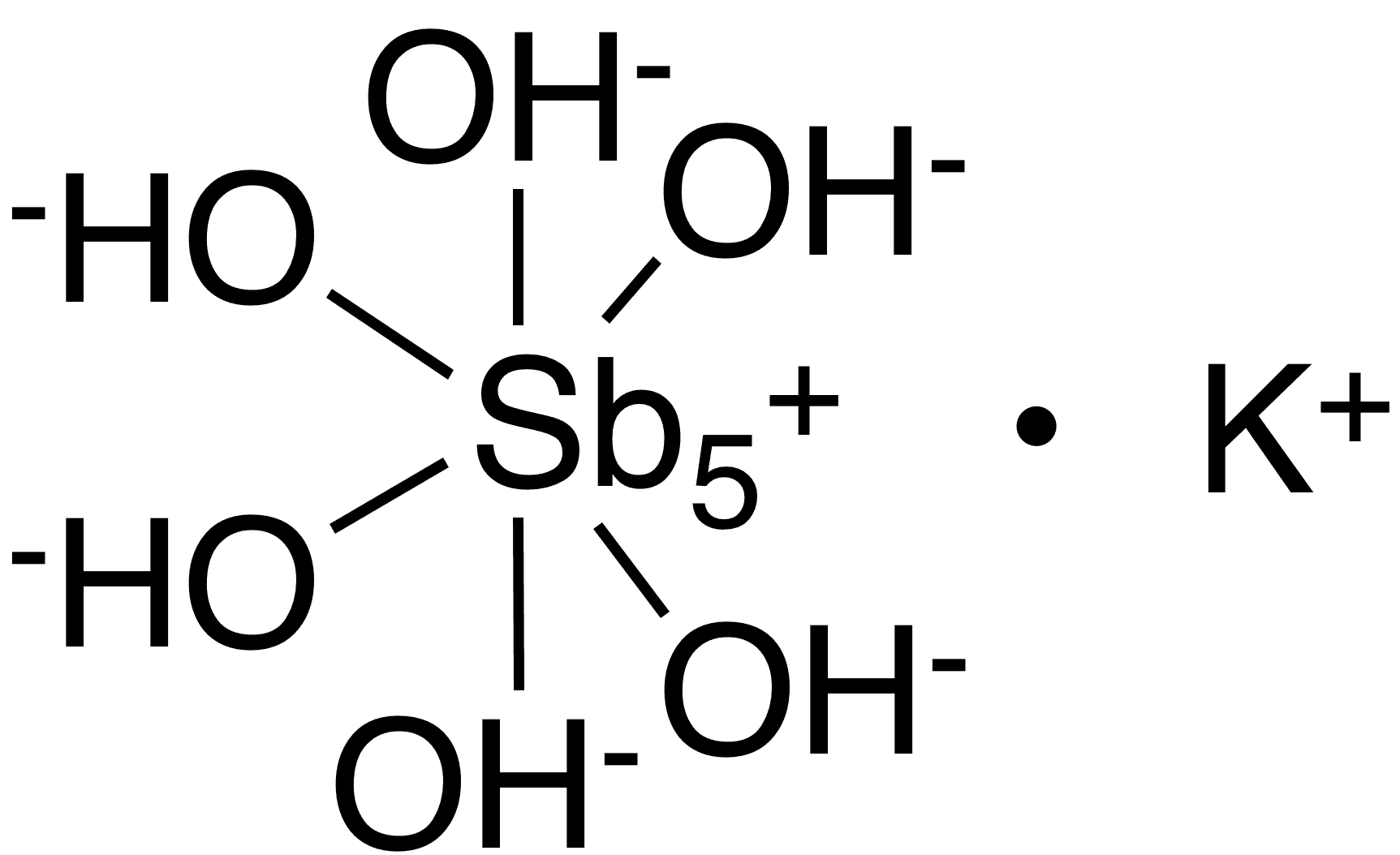 Potassium Hexahydroxyantimonate (KSb(OH)6) - Chemical structure and product image