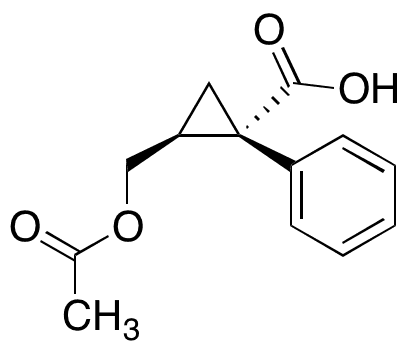 (1S,2S)-2-(Acetoxymethyl)-1-phenylcyclopropanecarboxylic Acid - Chemical structure and product image
