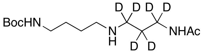 (4-((3-Acetamidopropyl)amino)butyl)carbamic Acid tert-Butyl Ester-d6 - Chemical structure and product image