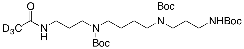 (4-((3-Acetamidopropyl)(tert-butoxycarbonyl)amino)butyl)(3-((tert-butoxycarbonyl)amino)propyl)carbamic Acid-d3 tert-Butyl Ester - Chemical structure and product image