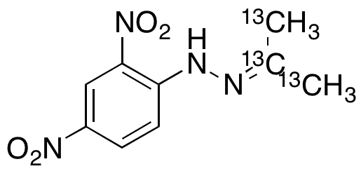 Acetone 2,4-Dinitrophenylhydrazone-13C3 - Chemical structure and product image