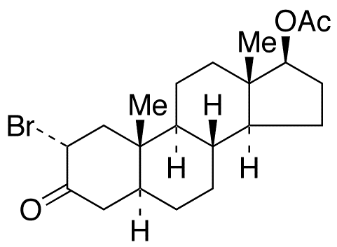 17β-Acetoxy-2α-bromo-5α-androstanone - Chemical structure and product image