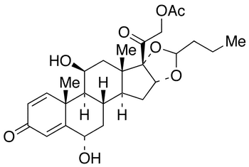 21-Acetoxy-6β,11β-dihydroxy-16α,17α-propylmethylenedioxpregna-1,4-diene-3,20-dione (Mixture of Diastereomers) - Chemical structure and product image
