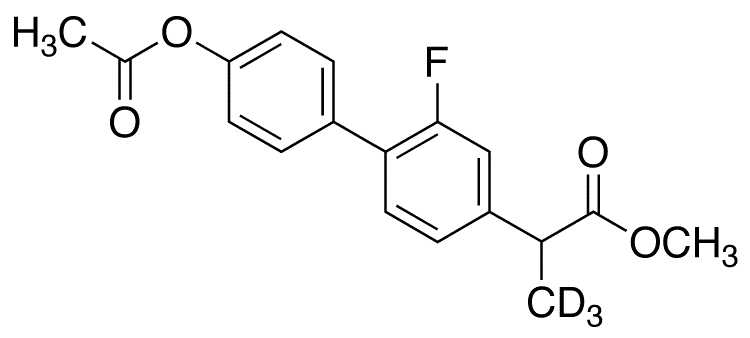 2-(4’-Acetoxy-2-fluoro-biphenyl-4-yl)propionic Acid-d3 Methyl Ester - Chemical structure and product image