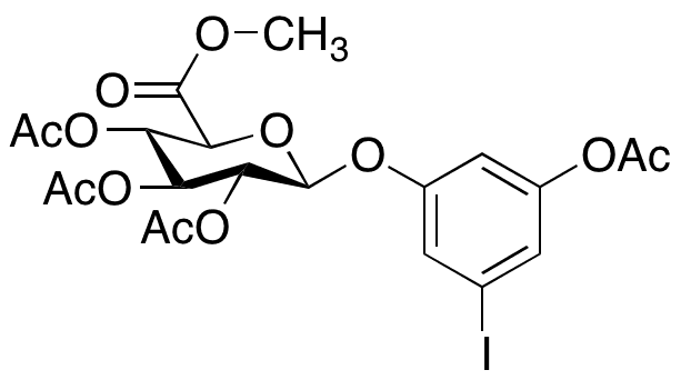 3-(Acetyloxy)-5-iodophenol-2’,3’,4’-tri-O-acetyl-β-D-glucuronide Methyl Ester - Chemical structure and product image