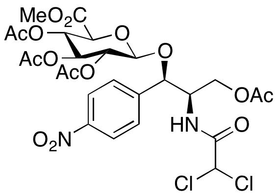 O-Acetoxychloramphenicol 2,3,4,6-Tetra-O-acetyl-Beta-D-glucuronide Methyl Ester - Chemical structure and product image